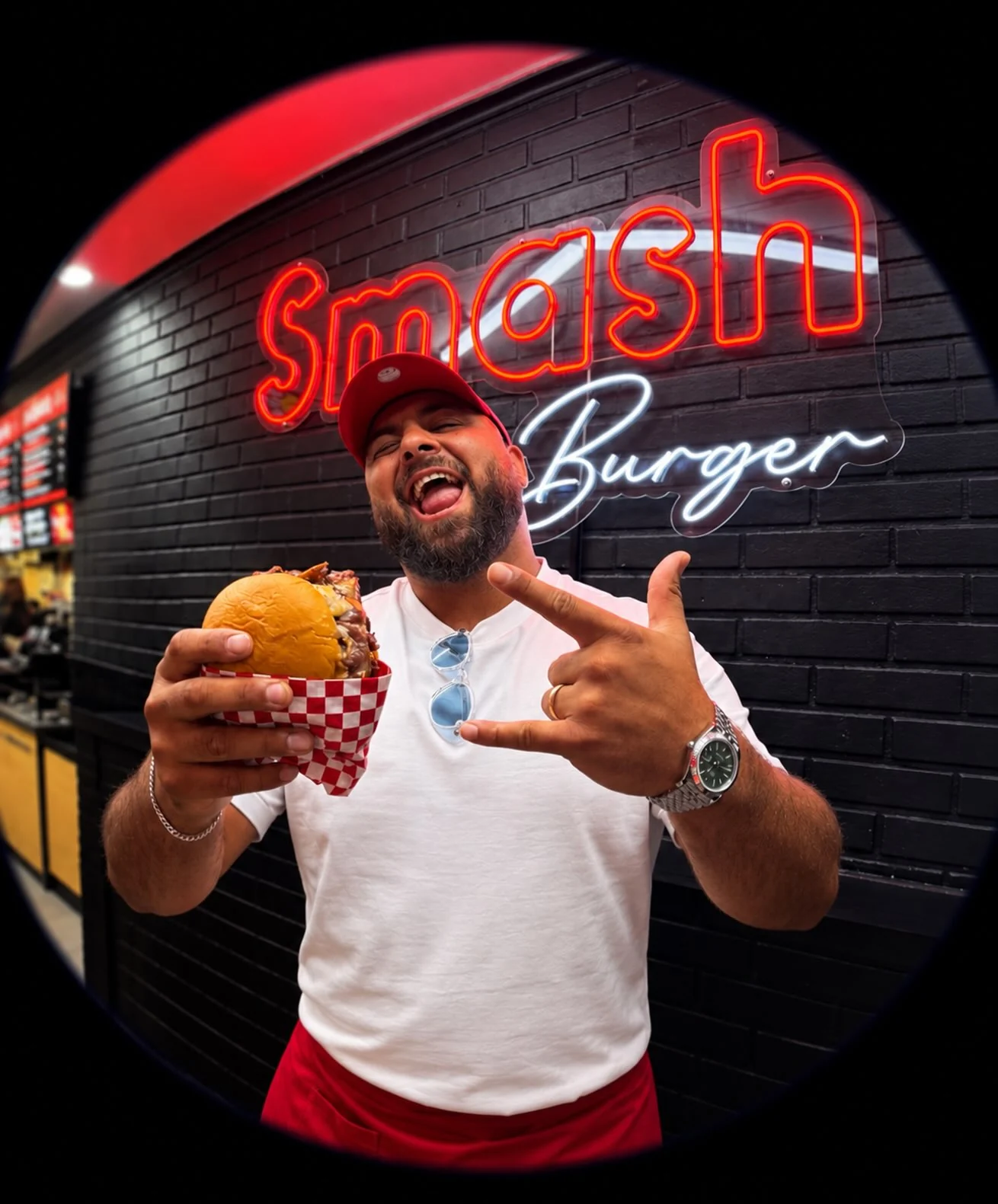 Le néon Smash Burger chez ZED SMASH Châtelet